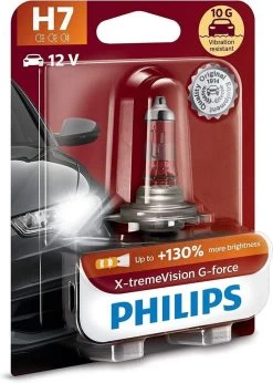 Philips 12V X-tremeVision G-force H7 +130% Extra Bestand Tegen Schokken