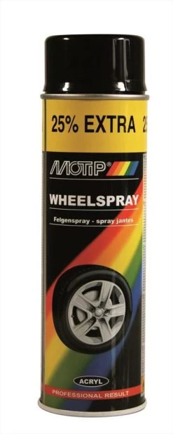 Motip Velgenlak Zwart Mat Spuitbus 500ml Kleur 04019