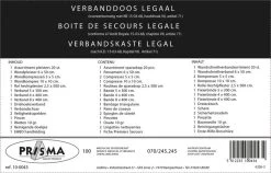 Prisma Verbanddoos Groot Hermetisch 100% Wettelijk 15-delig