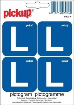 Pictogram Zacht Vinyl "L" Voor Motor 4 Zelfklevers