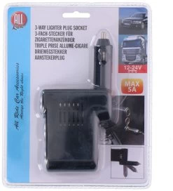 3-weg Aanstekerplug Zonder Kabel 12/24V Verstelbaar