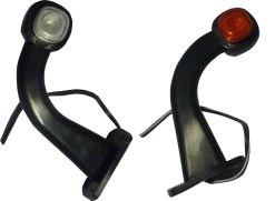 Zijlicht Op Gebogen Rubber 185mm Breedte Lamp 90 Gr.