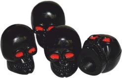 Ventieldoppen Doodskop Zwart