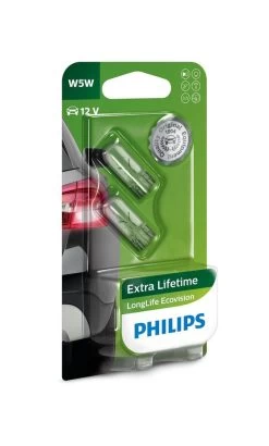 Philips 12V Longlife EcoVision W5W Laag Verbruik & Dubbele Levensduur