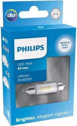 Philips 12V Festoon 10,5x43mm 4000K X-treme Ultinon Led